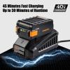 imageLawnMaster CLBL4016A Cordless Leaf Blower 40V Max with 20AhBattery Powered Leaf Blower Lightweight for Lawn Care Leaves and Snow BlowingBattery ampamp Quick Charger