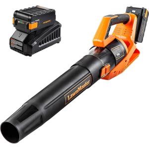 imageLawnMaster CLBL4016A Cordless Leaf Blower 40V Max with 20AhBattery Powered Leaf Blower Lightweight for Lawn Care Leaves and Snow BlowingBattery ampamp Quick Charger