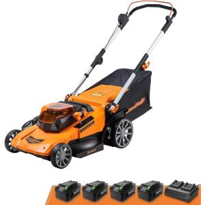 imageLawnMaster CLM2413A Cordless 13Inch Lawn Mower 24V Max with 2X40Ah Battery and a Charger21inch with 4 battery