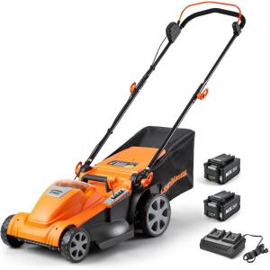 imageLawnMaster CLMF4817E 48V MAX Brushless Mower with 2X24V MAX 40Ah Battery and a Dual Charger17Inch
