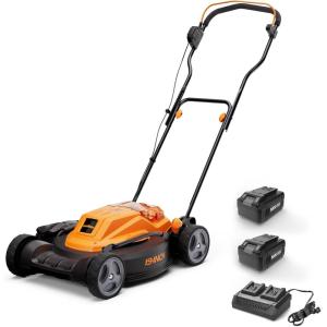 imageLawnMaster CLMF4819X 19inch Brushless Cordless Mower with 2X24V MAX 40Ah Battery and a Dual Charger 6 Cutting Positioncordless 19inch