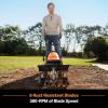 imageLawnMaster 24V MAX Cordless Tiller Cultivator Lightweight Electric Garden Tiller with 1 MAX 24V 40ah BatteryampCharger 4 Blade 9In Tilling Width amp 7In Depth for Weeding Gardening amp CultivationTiller