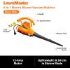 imageLawnMaster BV1210 Electric Blower Vacuum Mulcher 12 Amp 2Speed Adjustment with Metal Impeller 240 MPH 380 CFM 161 Mulch Ratio with Collection Bag12Amp